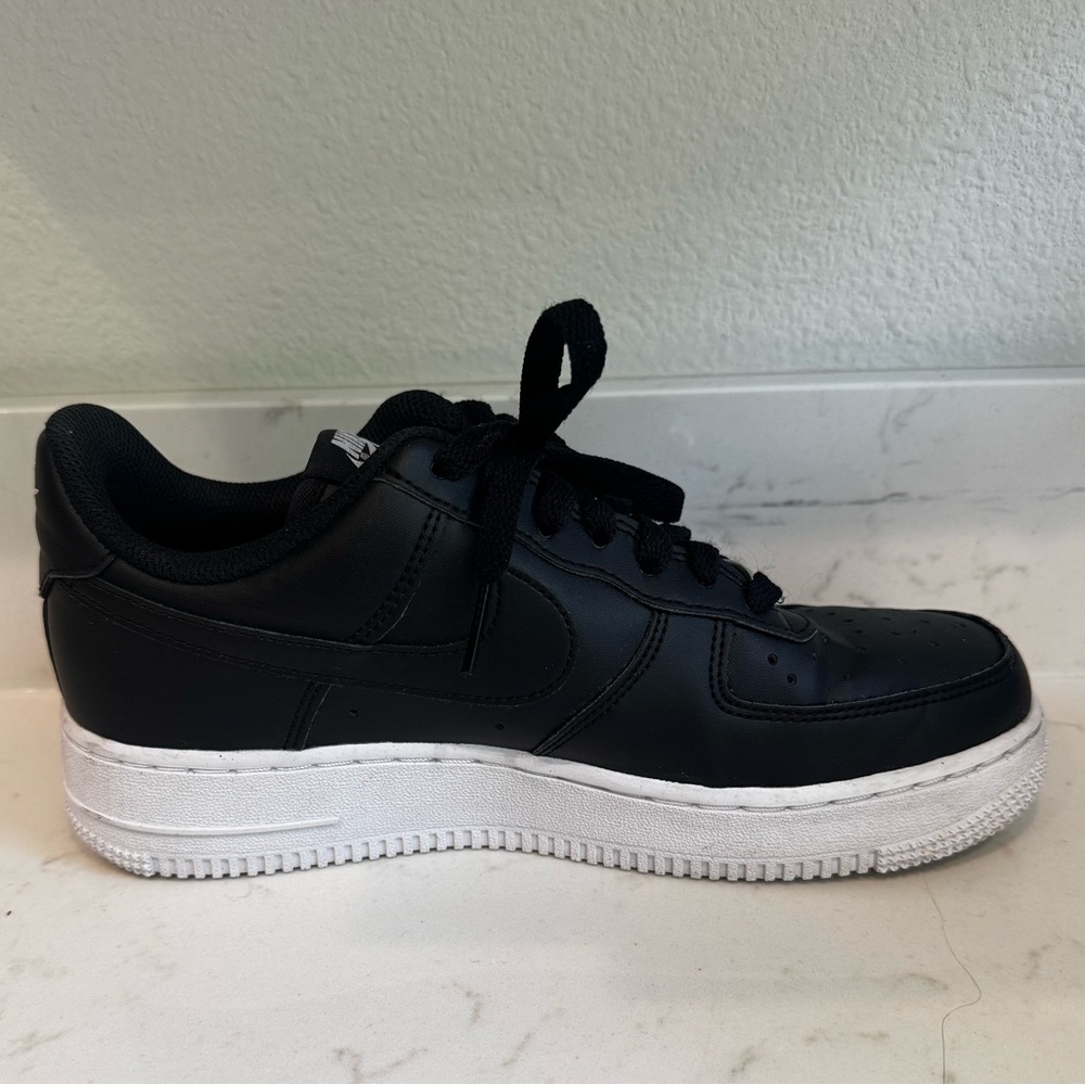 Nike Air Force 1 Black and White Sneakers - Picture 14 of 16